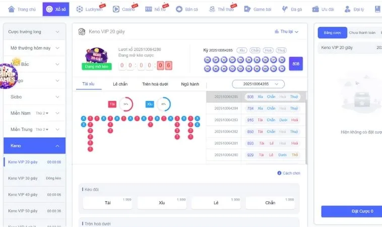 Hướng Dẫn Cách Chơi Game Nhanh Keno Tại M88 Từ A Đến Z 2 Giao diện chơi game nhanh Keno Tại M88