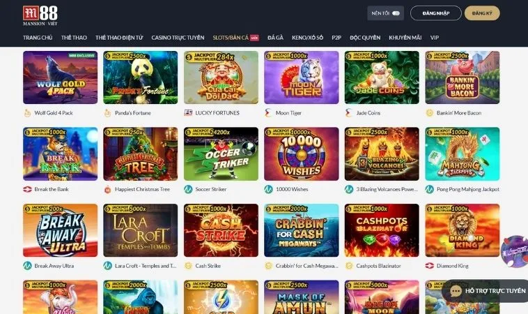 Sảnh nổ hũ M88 sở hữu hàng koaij tựa game nổ hũ hấp dẫn